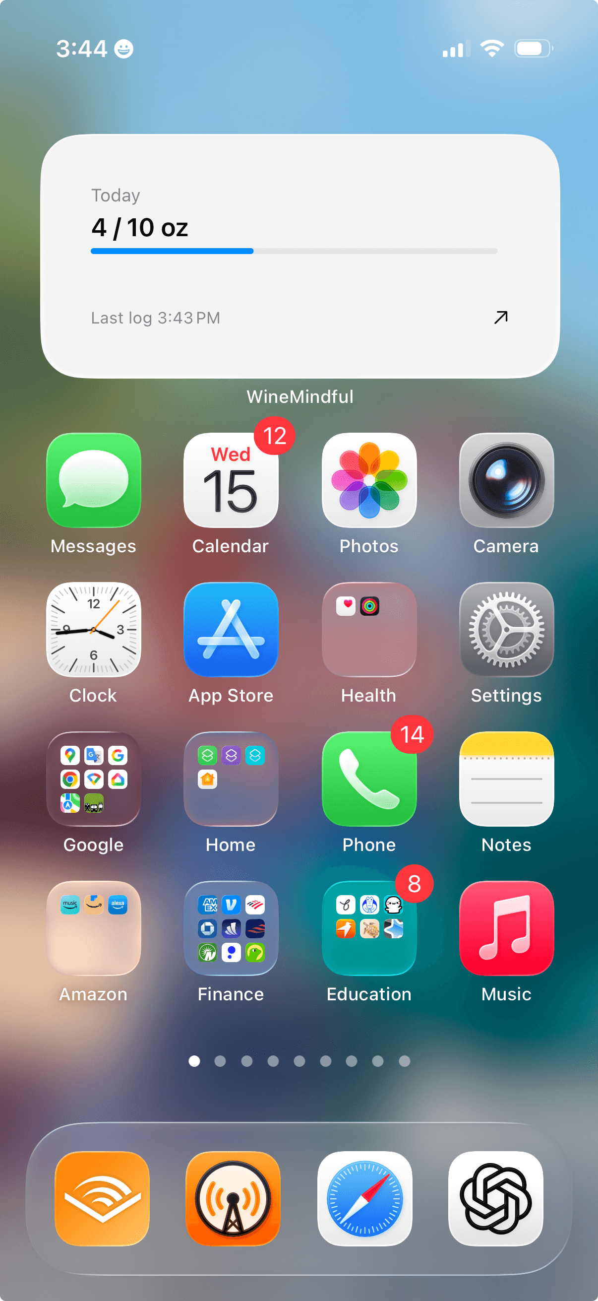 Home screen widget screenshot